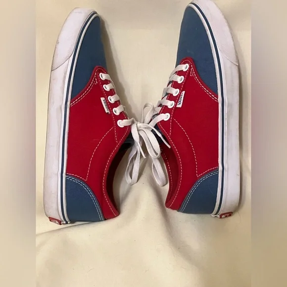 Vans Men's Atwood 2 Tone Red/Blue Low Top Skateboard Shoes Sneakers Size 8.5 - Picture 8 of 13